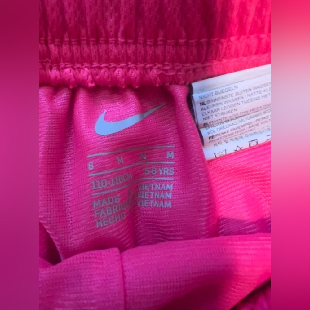 Girls Vibrant Pink Nike Athletic Shorts - Picture 3 of 4